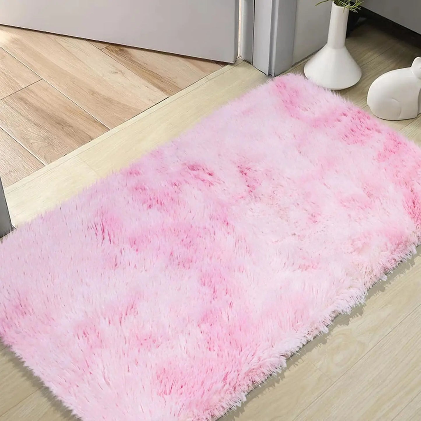 Tie-Dye Non-Slip  Silk Wool Rugs   Machine Washable Carpet Mats