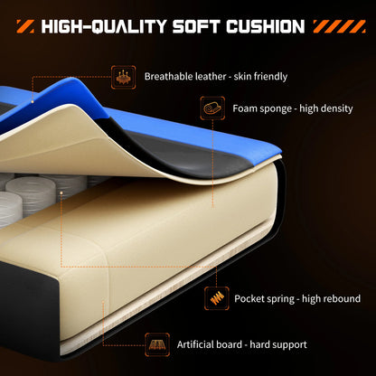 Adjustable Leather Gaming Chair with Headrest & Lumbar Support