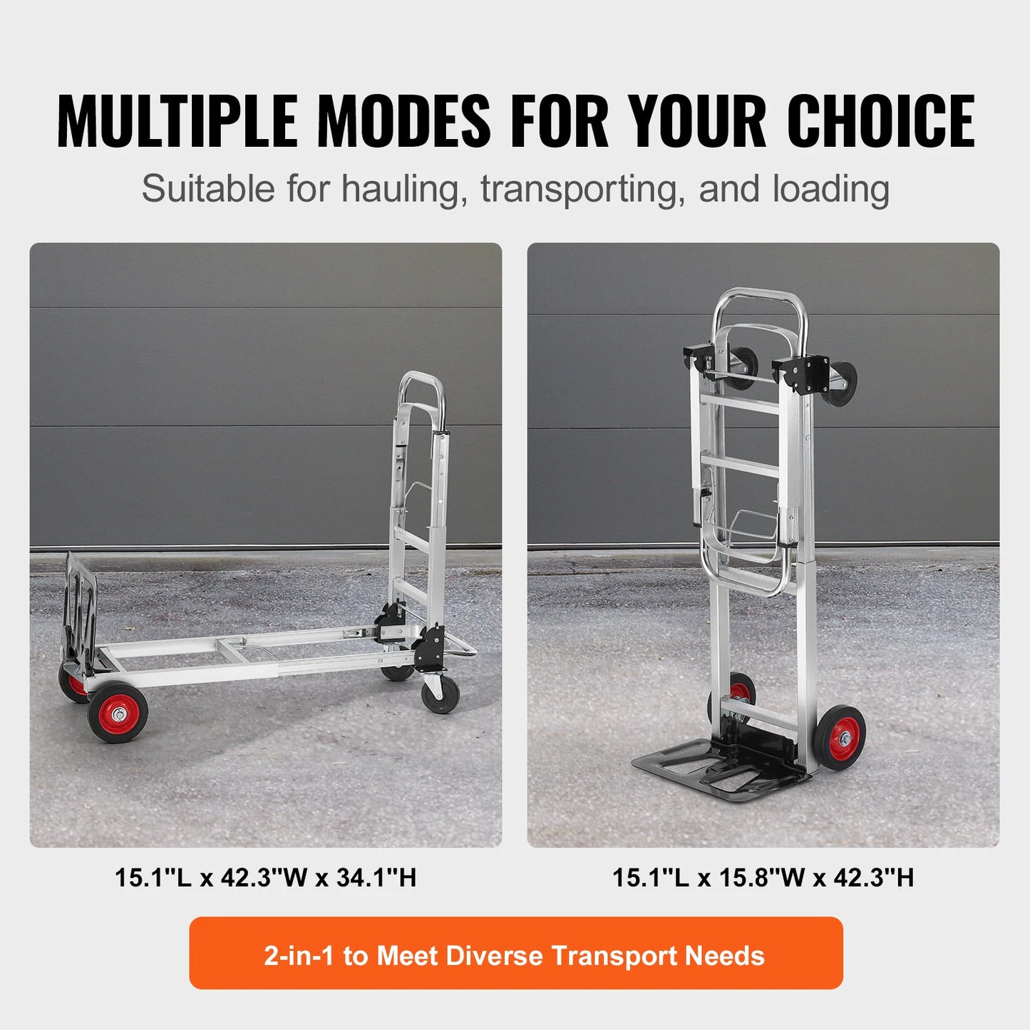 400 lbs Folding Hand Truck Lightweight Dolly with Wheels Foldable Utility Cart for Warehouse Transport Moving