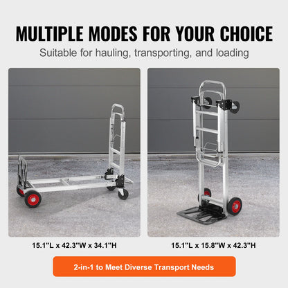400 lbs Folding Hand Truck Lightweight Dolly with Wheels Foldable Utility Cart for Warehouse Transport Moving
