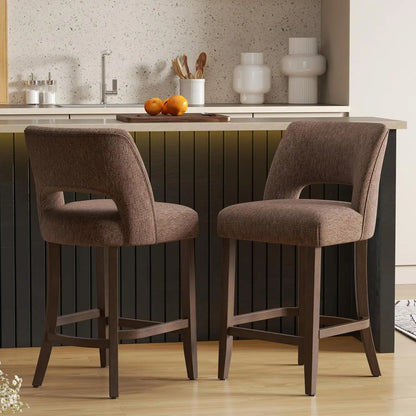 Upholstered Modern Counter  Height Bar Stools (2)