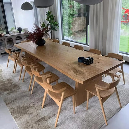 Modern Oak Ash Walnut  Rectangle Solid Wood Wooden Dining Table  6 8 10 12 Seater Table and Chairs for Dining Room