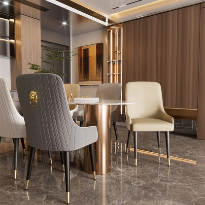 Set of 2 Luxury Microfiber Leather Dining Chairs