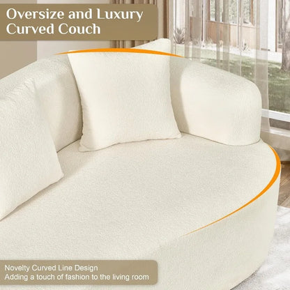 Oversized Sectional Sofa for Living Room, Modern Luxury Plush Chenille Extra Deep & Wide Seat Curved Cloud Couch No Assembly