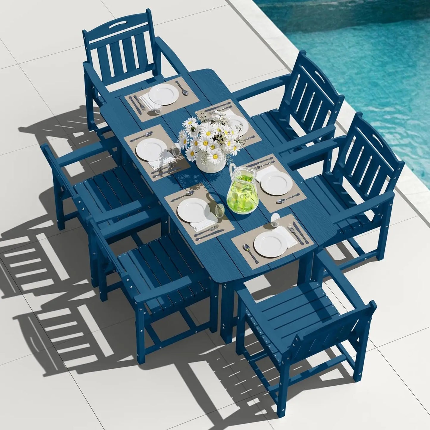 All-Weather 7-Piece Outside Table and 6 Chairs