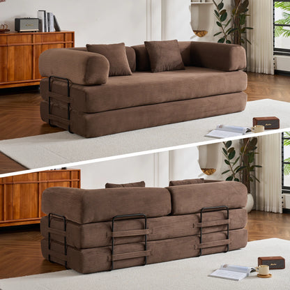 79" Convertible Sofa Bed with Removable Armrests,