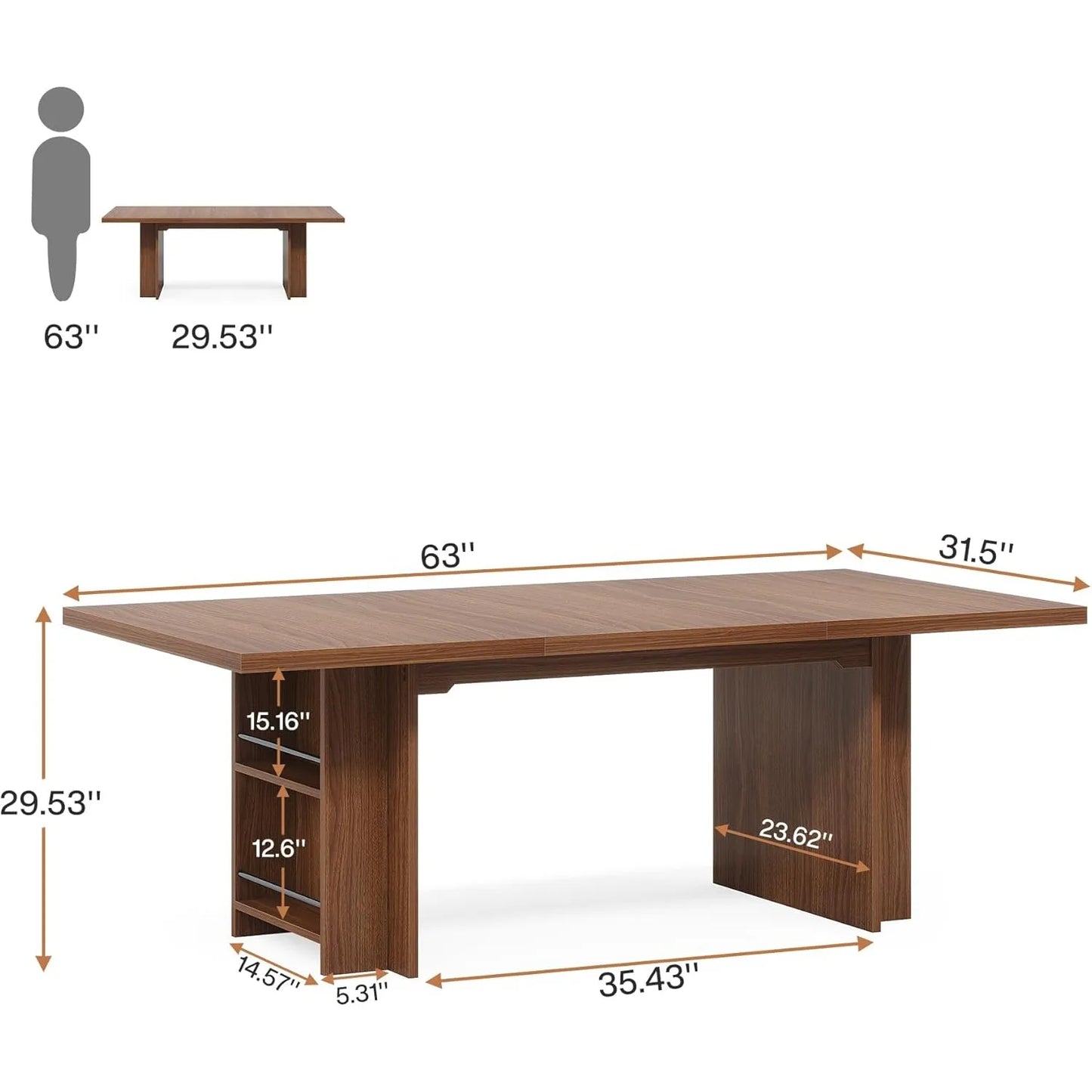 Computer Deskor Modern PC Table, Office Table, Work Table or Dining Table with Storage for Home or Office