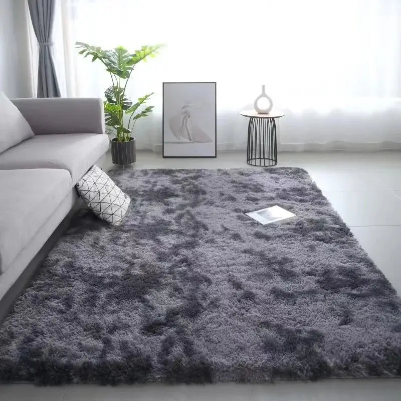Tie-Dye Non-Slip  Silk Wool Rugs   Machine Washable Carpet Mats