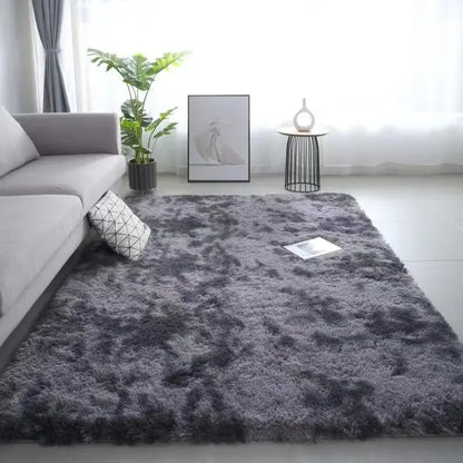Tie-Dye Non-Slip  Silk Wool Rugs   Machine Washable Carpet Mats
