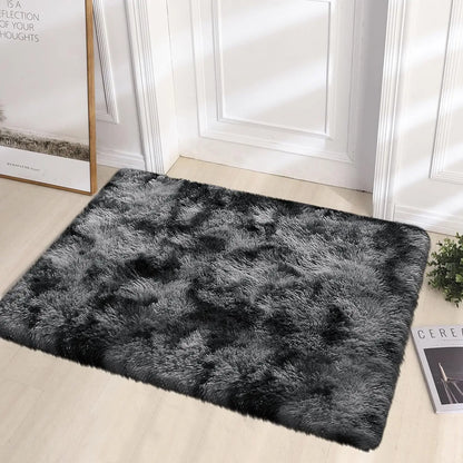Tie-Dye Non-Slip  Silk Wool Rugs   Machine Washable Carpet Mats