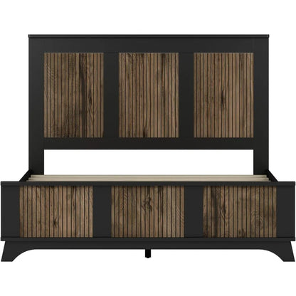 4 Piece Queen Bedroom Set, Queen Size Platform Bed with 2 Nightstands and Dresser,