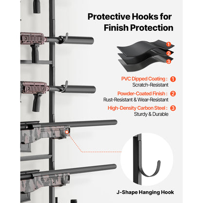 Standing Indoor Steel Rifle / Shotgun Rack Stand with Storage Shelf for Garage