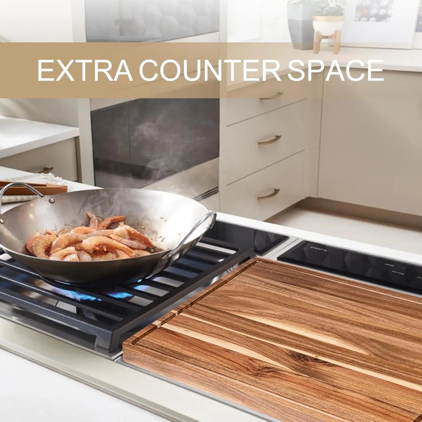 Extra Large Wood Cutting Board with Juice Groove
