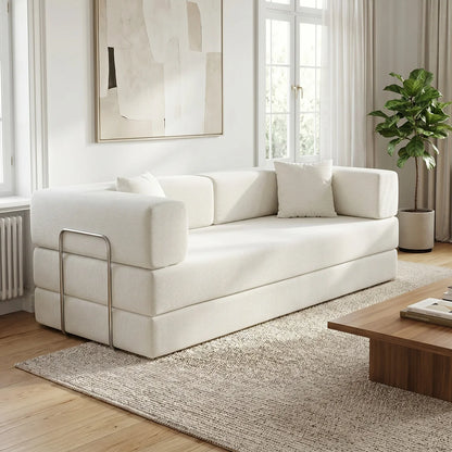 Queen Size Futon Sofa Bed 79' Convertible Couch 4-in-1 Folding Corduroy Boneless Sleeper Loveseat for Living Room