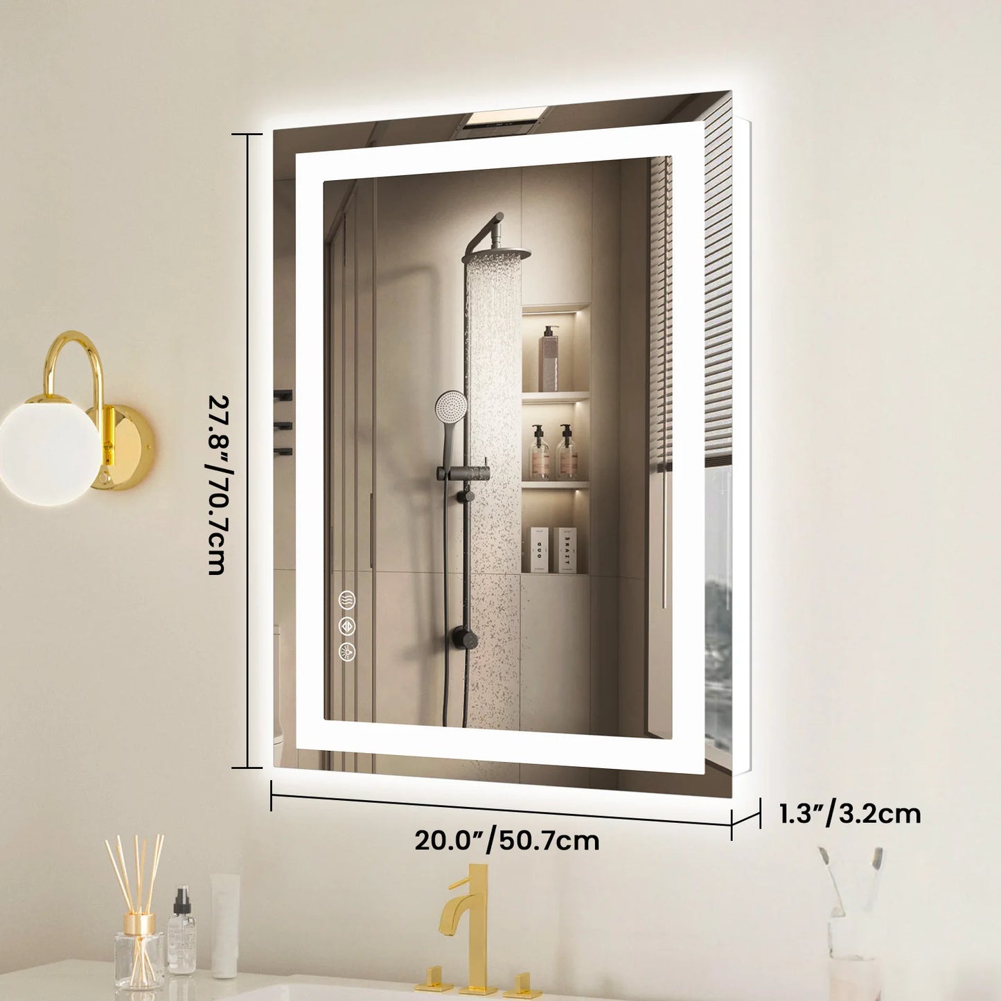 36"x 24"LED Bathroom Vanity Mirror  with Front Light and Backlit or  Living Room