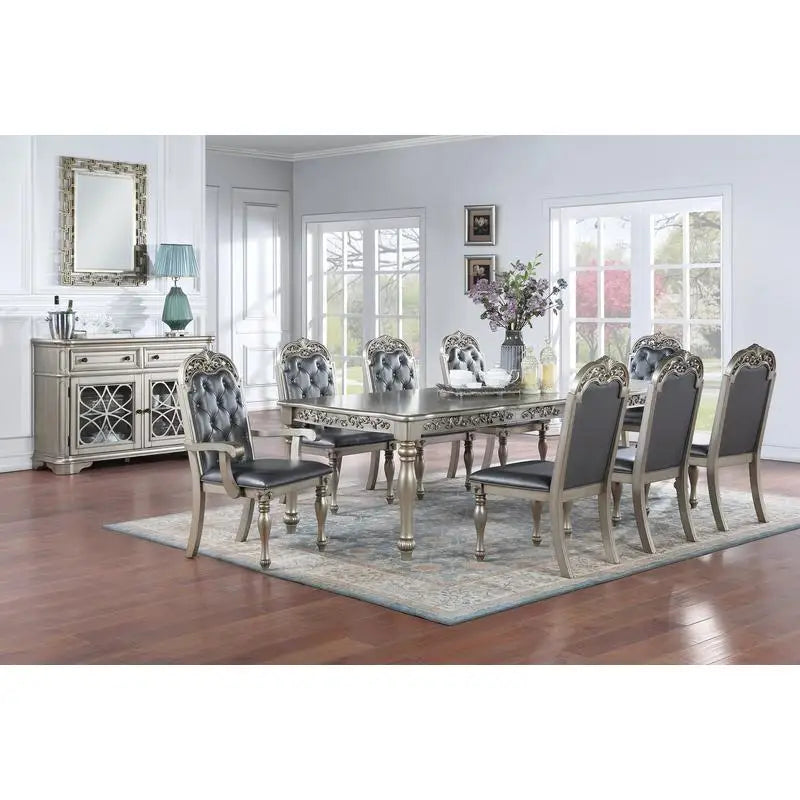 Formal 1pc Dining Table with 2 Leaves,