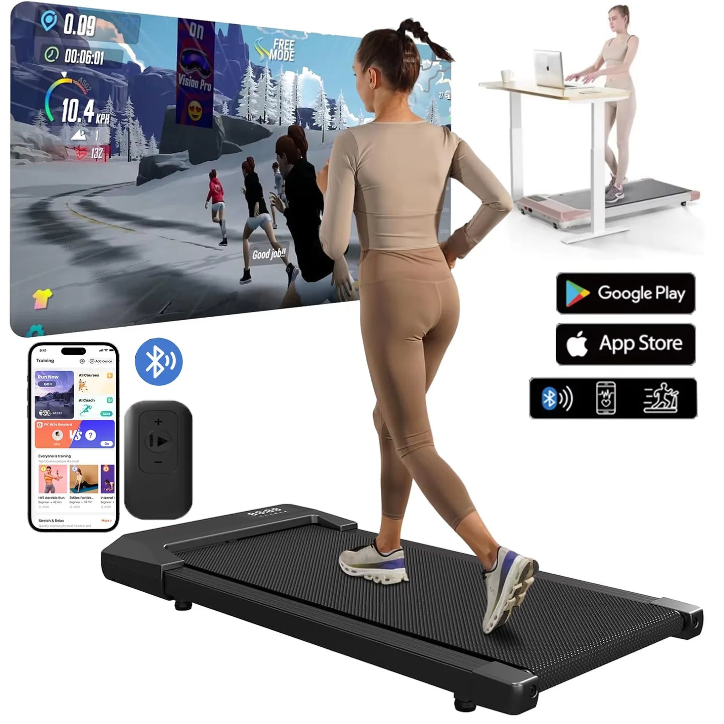 Walking Running Fitness Exercise Machine with a 2.5HP motor or Home  LCD Digital Data Display