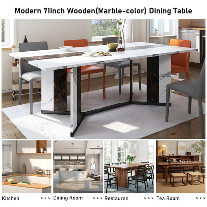 71In Large Rectangular White Dining Table for 4 5 6 8 10 People,
