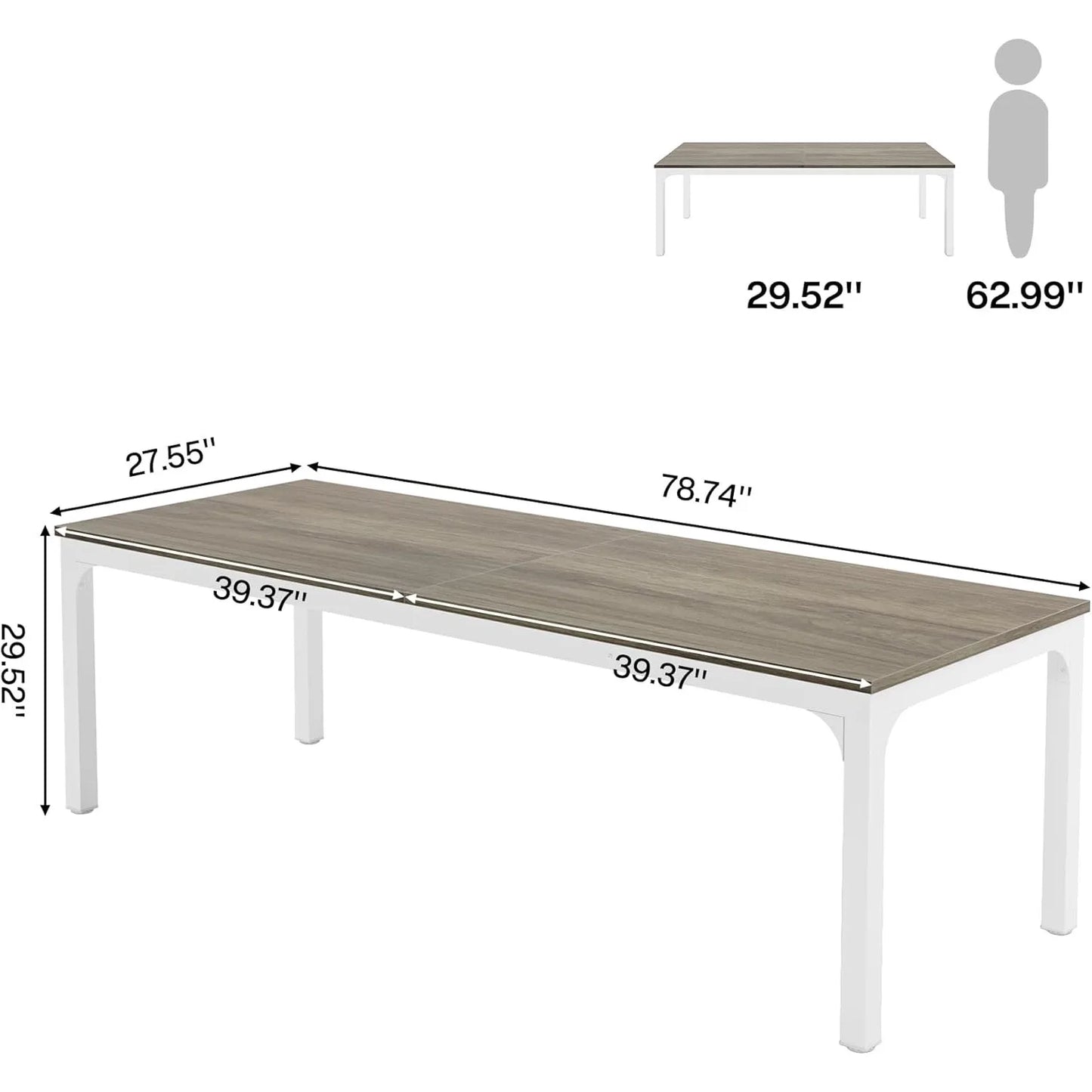 78.7 Inches Extra Long Computer Desk 2 Person Desk,, Work station for Home Office
