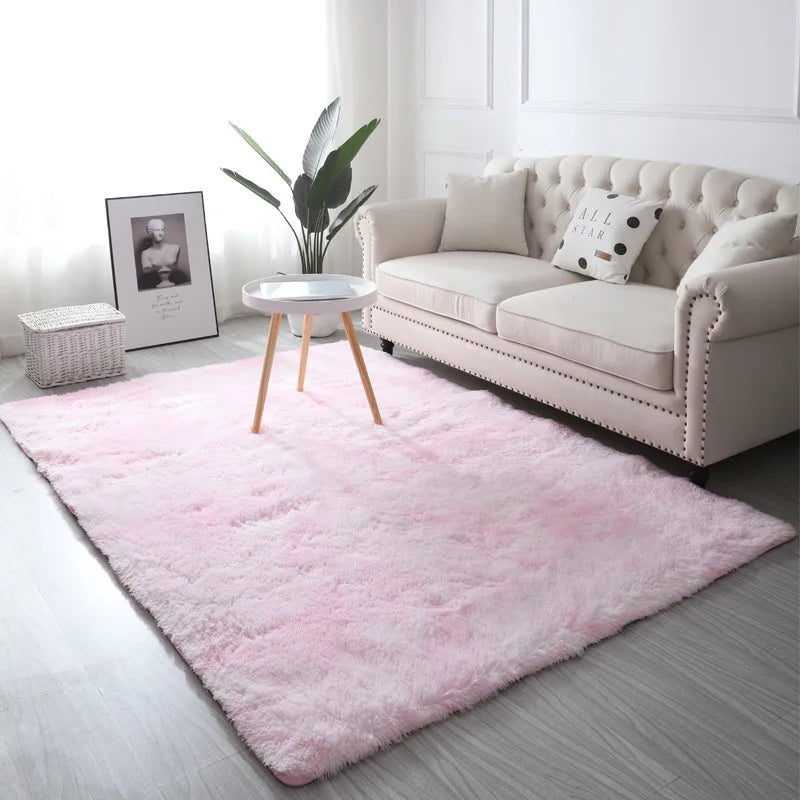 Soft Fluffy Home Mat-Dye Plush Carpet