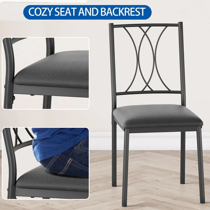 3-Piece Wood Dining Table Set for 2, Compact Square Kitchen Table Set with 2 Upholstered Chairs