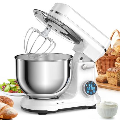 Kitchen Food Stand Mixer, 1200W 11-Speeds DC Motor, Digital OLED Screen, Electric Food Mixer with Dough Hook, Whisk