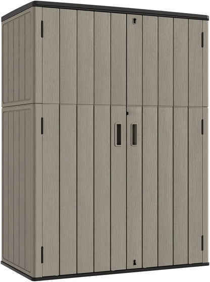 Outdoor Vertical Storage Shed,57 Cu.ft  Resin Sheds & Outdoor Storage