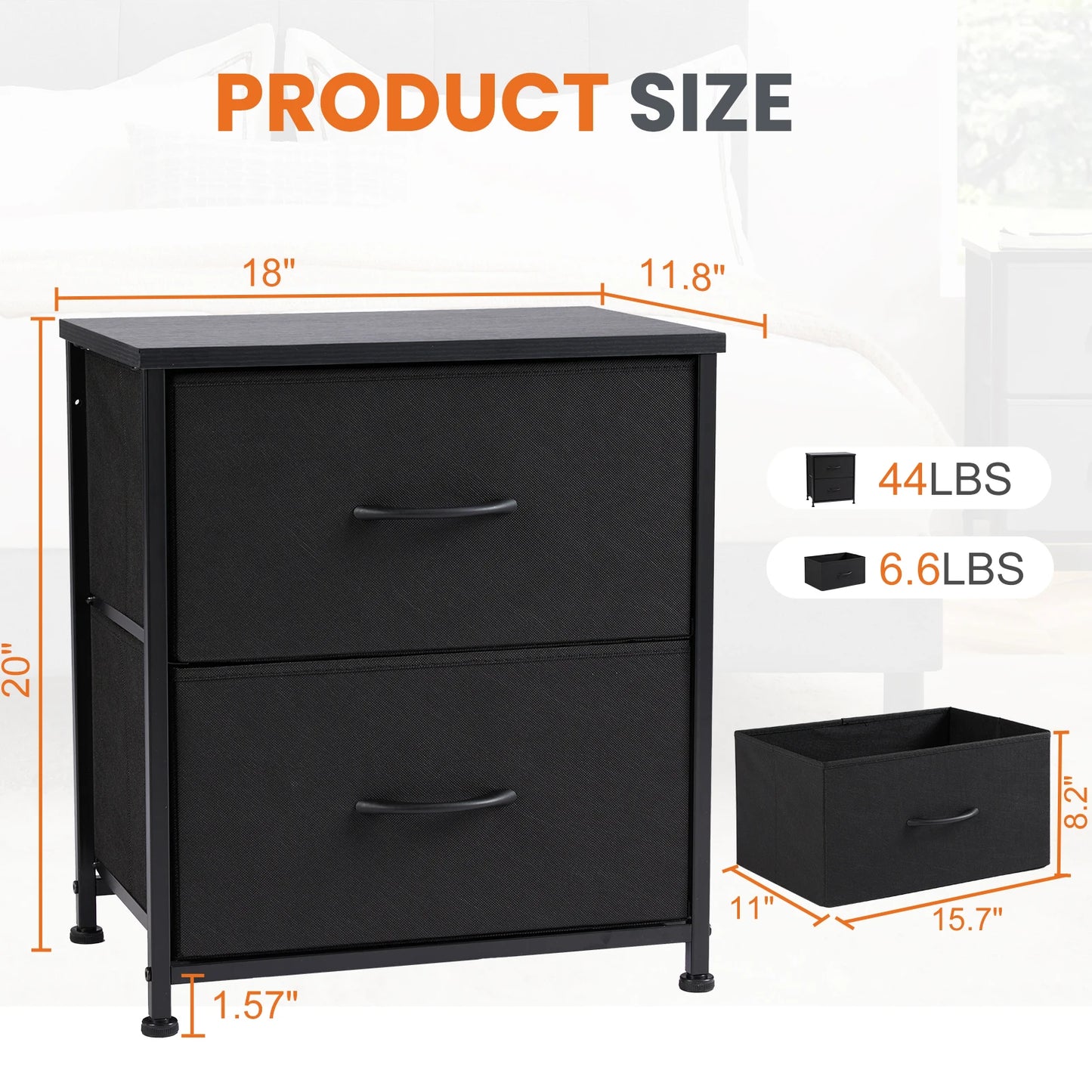 Nightstand Bedside  or Sofa  Table Storage