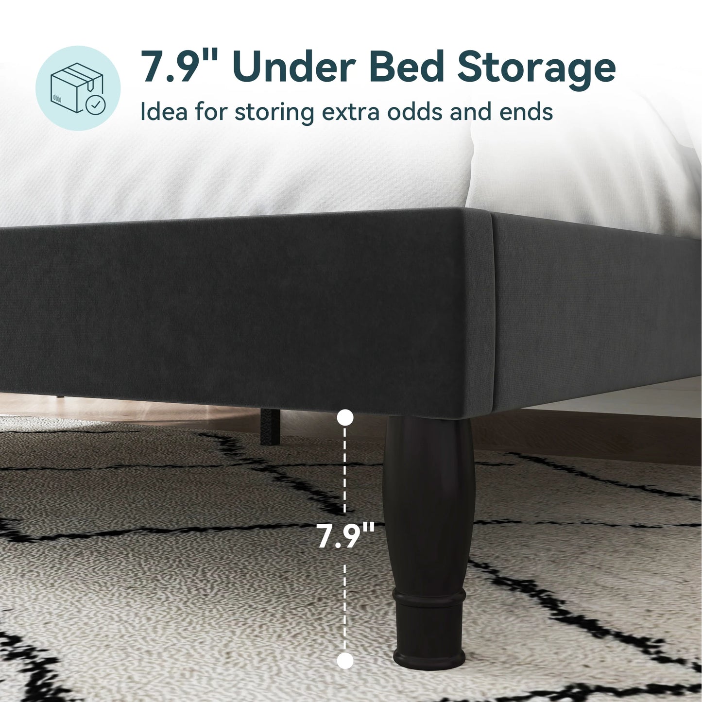 Full/Queen/King Size Velvet Bed Frame with Adjustable Tiara Headboard, Diamond Tufted Upholstered Platform Bed