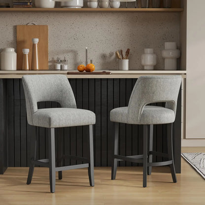 Upholstered Modern Counter  Height Bar Stools (2)