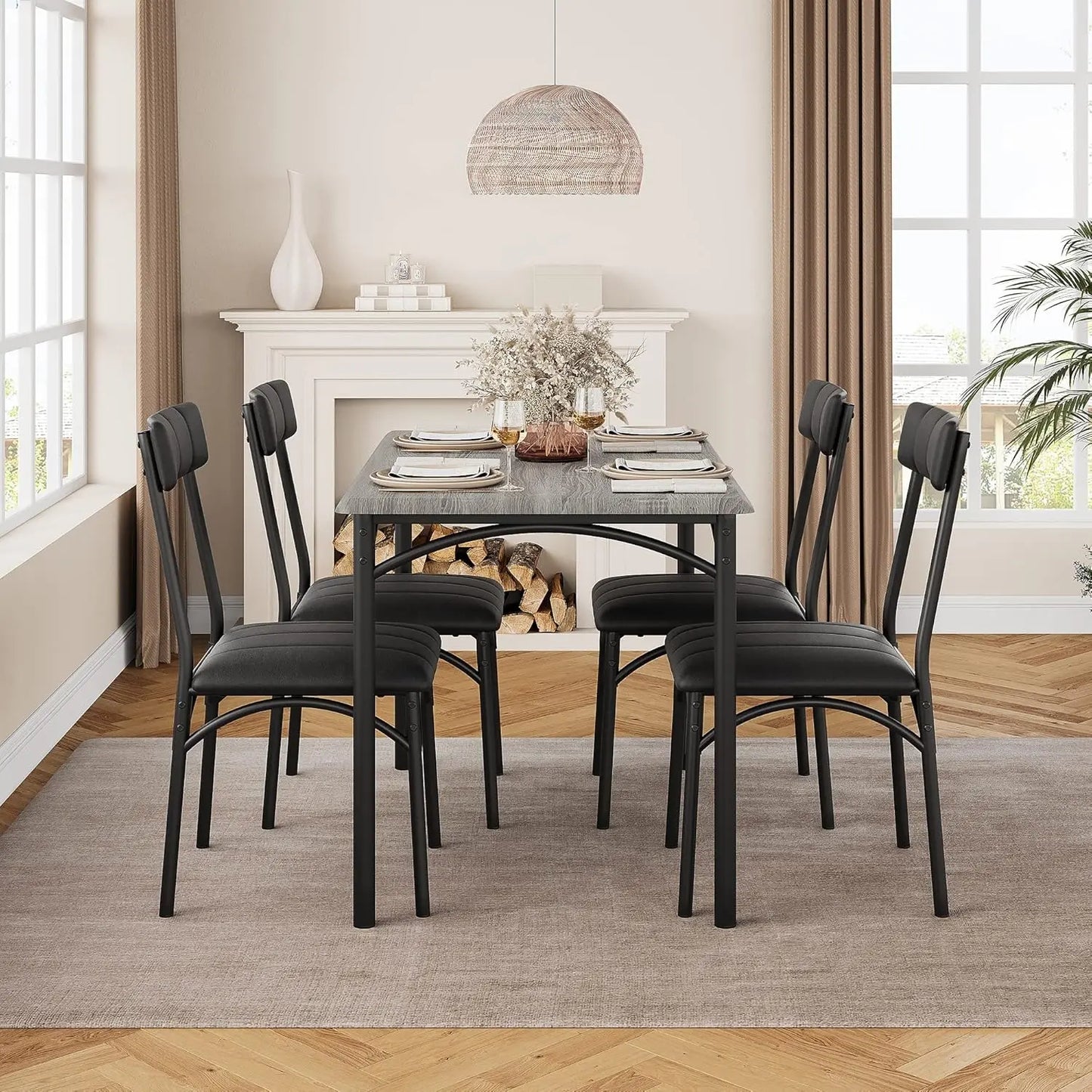 Modern 5 Piece Dining Room Table Set for Apartment,Home, Studio