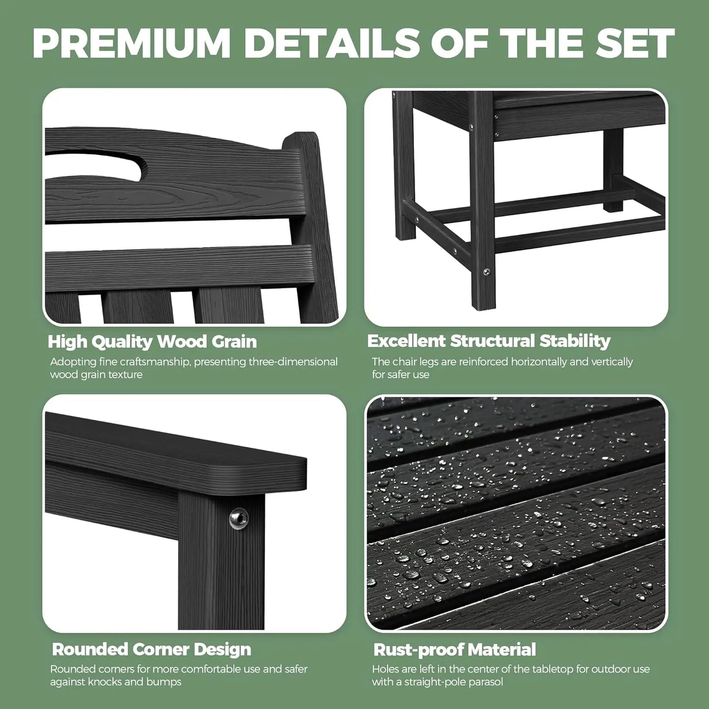 All-Weather 7-Piece Outside Table and 6 Chairs