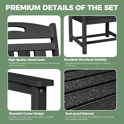 All-Weather 7-Piece Outside Table and 6 Chairs