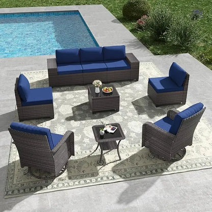 6PCS Outdoor Wicker Rattan Sectional Sofa Patio Furniture Set