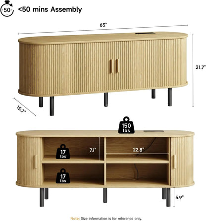 Entertainment Center with Power Outlet for TVs up to 60/70"
