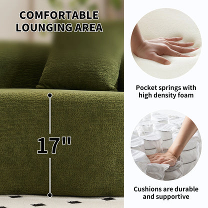 110'' Curved Modular Sectional Sofa Chenille All-Foam Frameless Couch