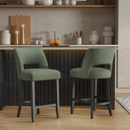 Upholstered Modern Counter  Height Bar Stools (2)