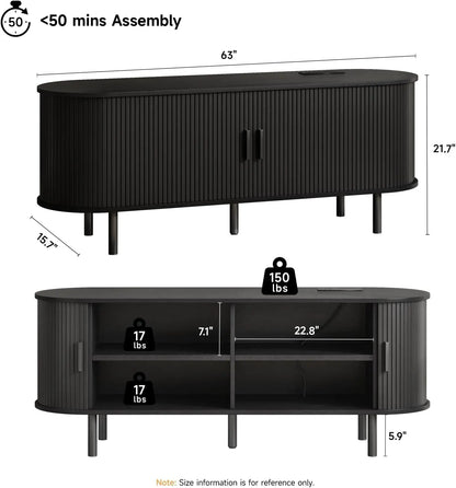 Entertainment Center with Power Outlet for TVs up to 60/70"