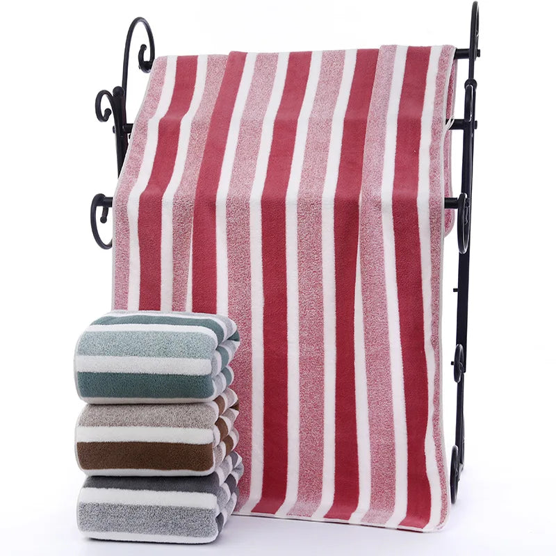Striped Pattern Towel Set ,Soft Face Towel, Bath Towel Quick Drying Absorbent Towels For Bathroom