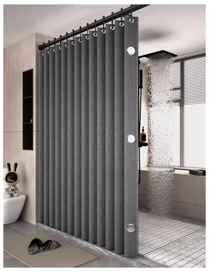 Magnetic Foldable Waterproof Bath Curtain  for Walk-In Shower