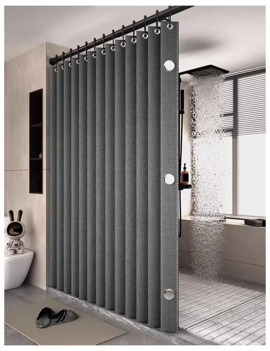 Magnetic Foldable Waterproof Bath Curtain  for Walk-In Shower