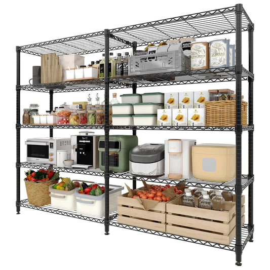Commercial grade Heavy Duty Metal Shelving 4/5 Tiers  Adjustable Organization  for Pantry, Kitchen or Garage