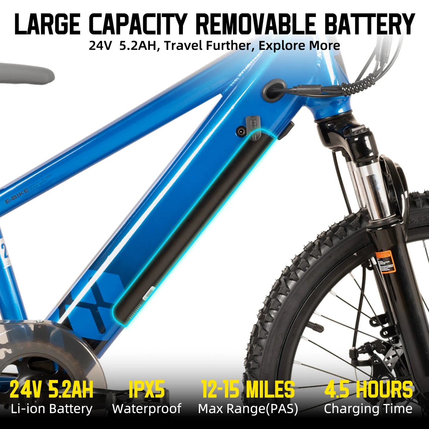 JOYSTAR Electric Bike for Kids Teens Ages 7+ with 250W Motor, 15 Miles 15MPH