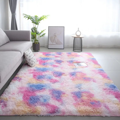 Soft Fluffy Home Mat-Dye Plush Carpet