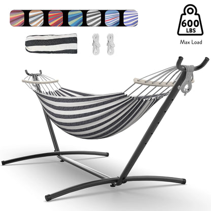 Adjustable Stand Hammock - 600lb Capacity Stylish Hammock Bed with Storage Bag for Outdoor Relaxation