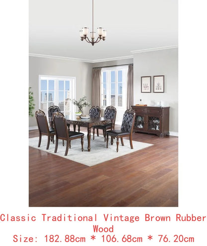 Formal 1pc Dining Table with 2 Leaves,