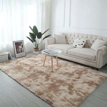 Soft Fluffy Home Mat-Dye Plush Carpet