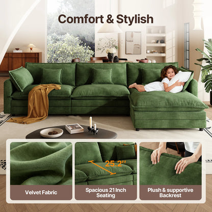 Modular Sectional Cloud Couch with Ottoman