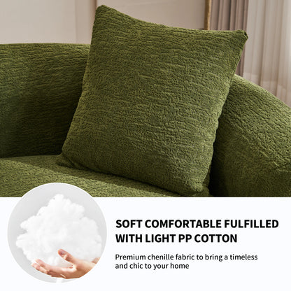 110'' Curved Modular Sectional Sofa Chenille All-Foam Frameless Couch