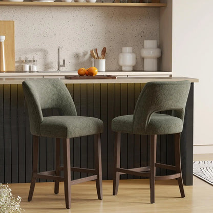 Upholstered Modern Counter  Height Bar Stools (2)